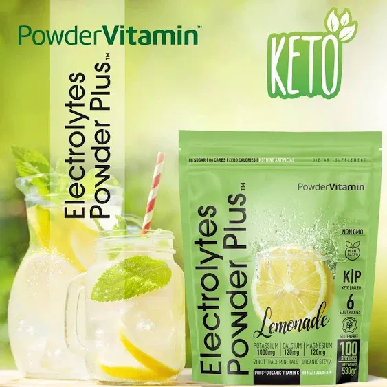 Powder Electrolytes Powder Plus Lemonade 100 Servings
