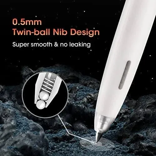 WRITECH Gel Pens Fine Point: 0.5mm No Smear & Smudge Black Ink Pen Click for Journaling Sketching Drawing Notetaking Retractable Extra Finepoint Smooth Writing Silent Pen Set Non Bleed 8ct Up-Gel