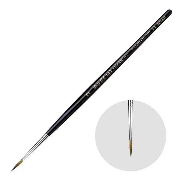 Da Vinci Maestro Kolinsky Brush - Long Tapered Round, Short Handle, Size 2