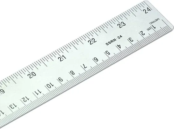 VINCA SSRN-24 Stainless Steel Office Drawing Ruler 0-24 Inch 0-60Cm with Non Sli