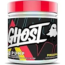 GHOST Pump Nitric Oxide Powder, Pineapple - 40 Servings - Sugar-Free & Stim-Free Pre-Workout Supplements - L-Citrulline, Arginine Nitrate & L-Glutathione - Soy & Gluten-Free, Vegan