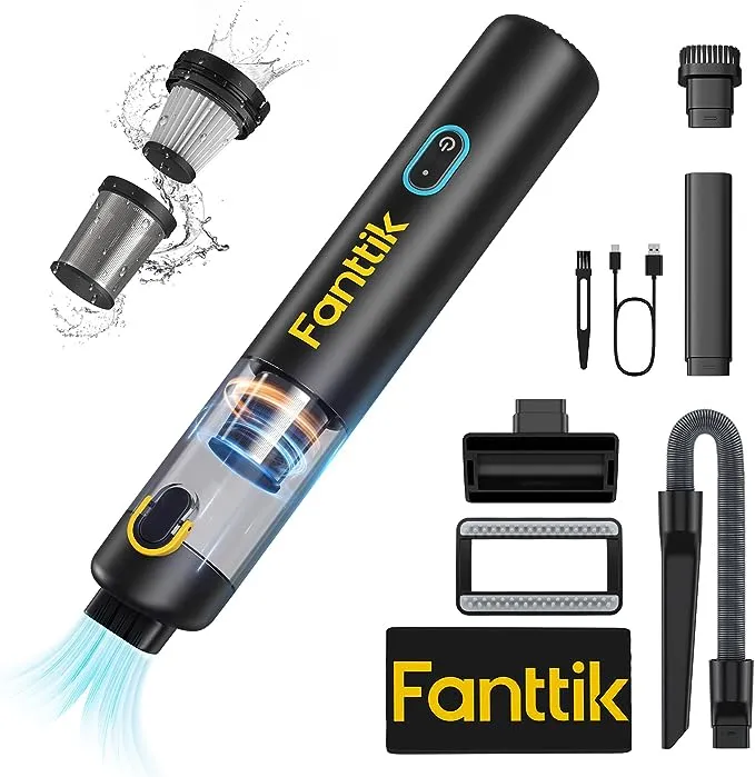 Fanttik Robustclean™ V8 Mate Cordless Car Vacuum, 12kPa/30AW, 1.2LBS Ultra-Lightweight, 2H Fast Charge, 120ml Dustcup, Up to 30 Mins Runtime, Portable Mini Vacuum for Car Home Cleaning, GrayFanttik Robustclean™ V8 Mate Cordless Car Vacuum, 12kPa/30AW, 1.