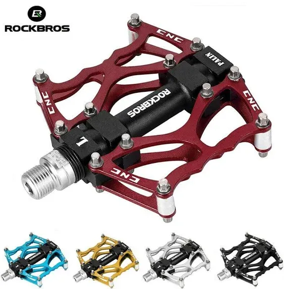 ROCKBROS Mountain Bike Pedals Non-Slip Lightweight Aluminum MTB Pedals 9/16 inch