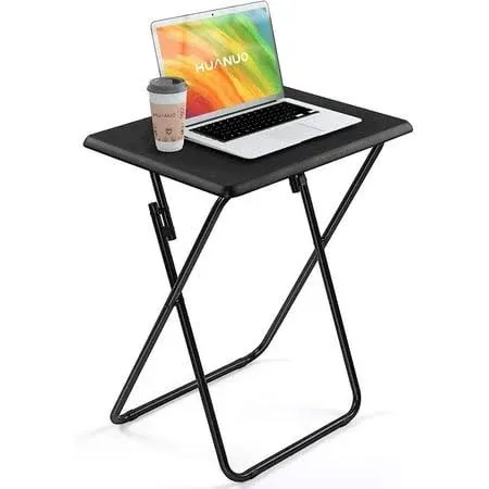 Folding TV Dinner Tray Table with No Assembly Required, Portable End Table for ...