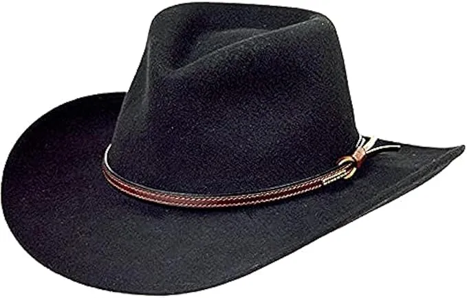 Stetson Bozeman Black Wool Crushable Cowboy Western Hat - Medium