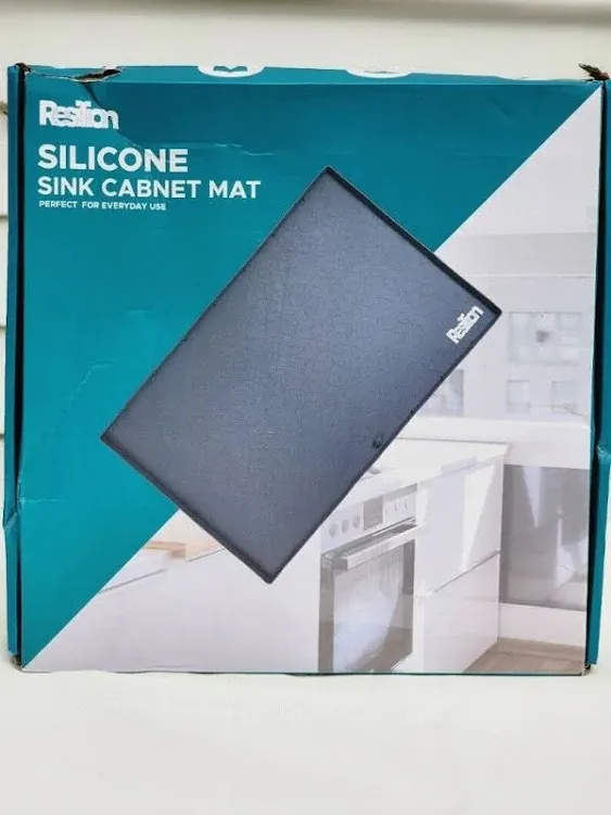 Under Sink Mat - Waterproof Kitchen Cabinet Mat - 34" x 22" Silicone