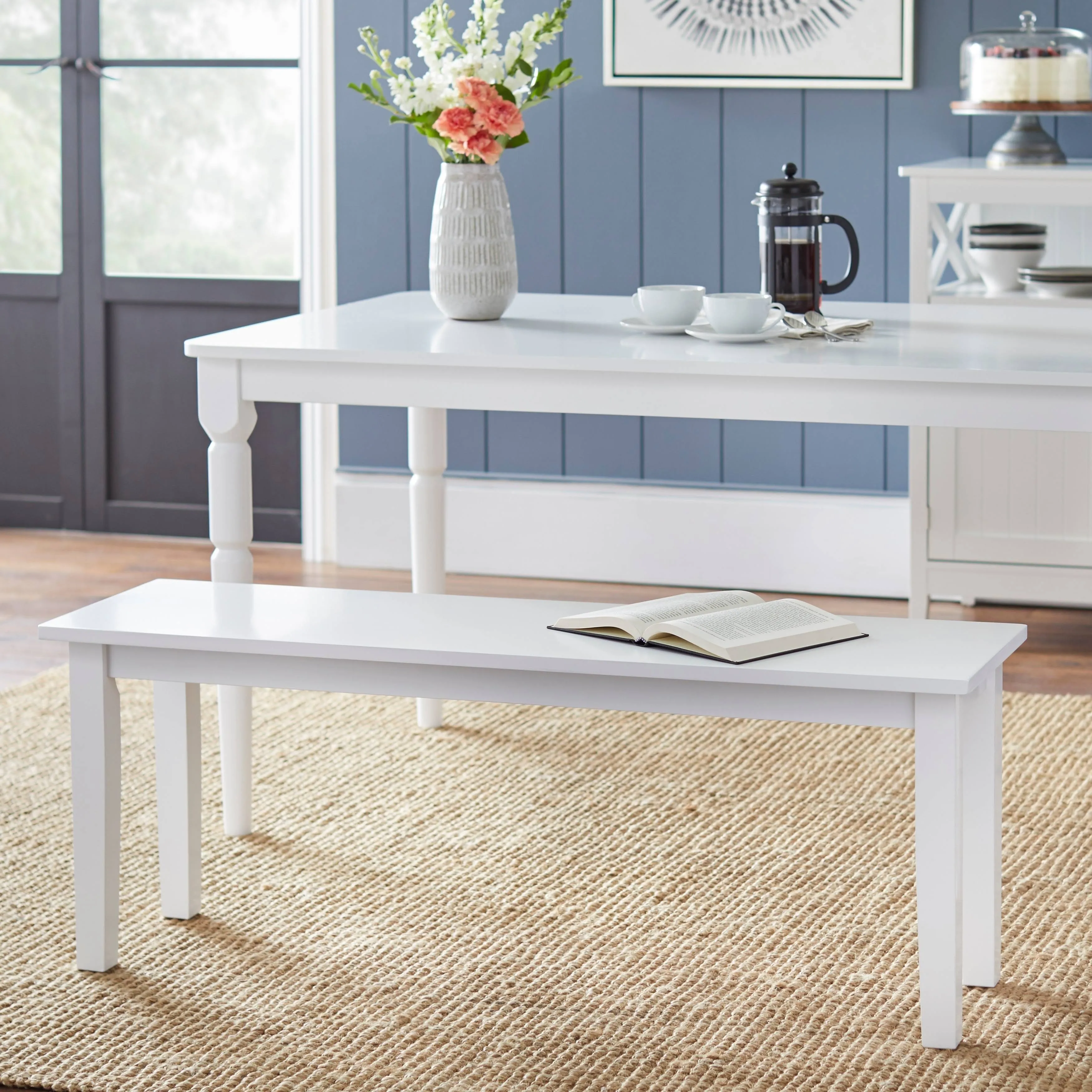 Simple Living Tiffany White Dining Bench