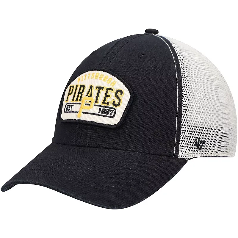 Men's '47 Black Pittsburgh Pirates Penwald Clean Up Trucker Snapback Hat