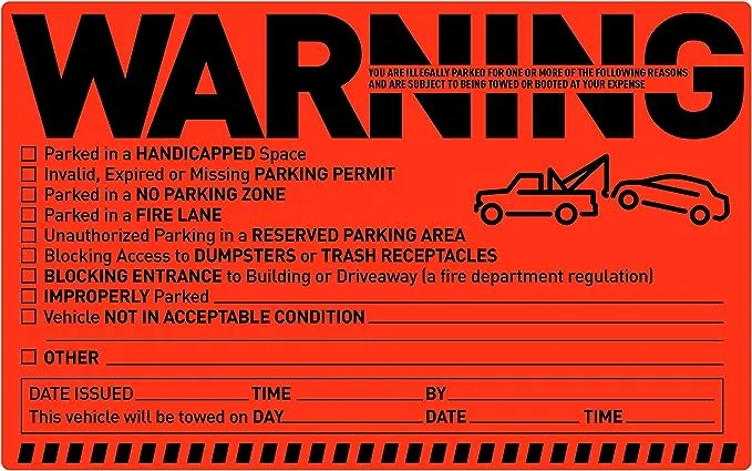 easykart labels Parking Violation Stickers Notice Parking Violation Stickers Tow Stickers for Car Vehicle Private Parking Warning Stickers