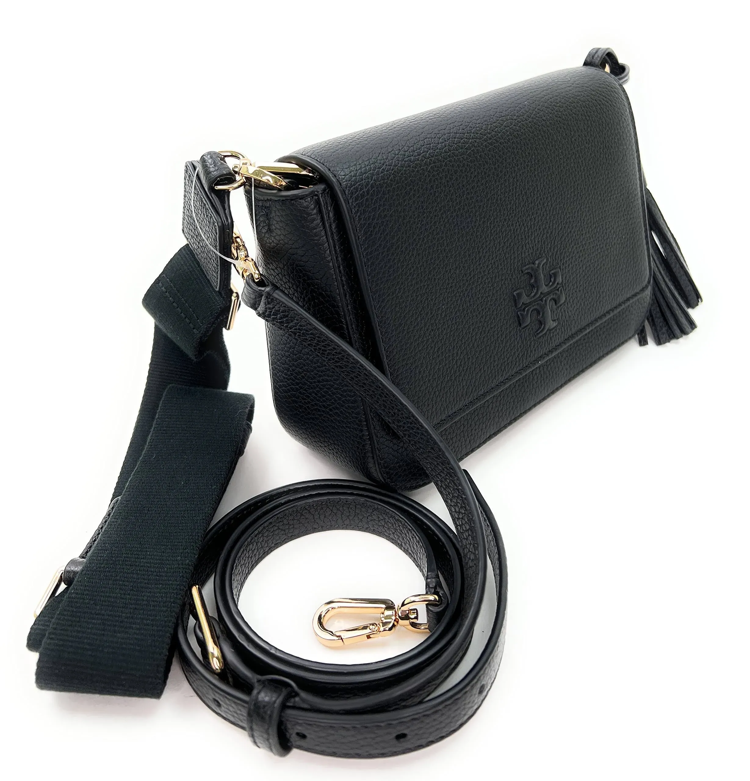 Tory Burch Bags | Tory Burch Thea Web Flap Crossbody | Color: Black | Size: Os ...