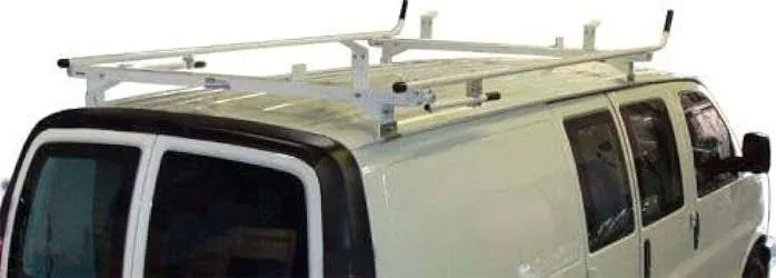 True Racks Aluminum Van Ladder Rack - GMC Savana, Chevy Express - Double Lock Down