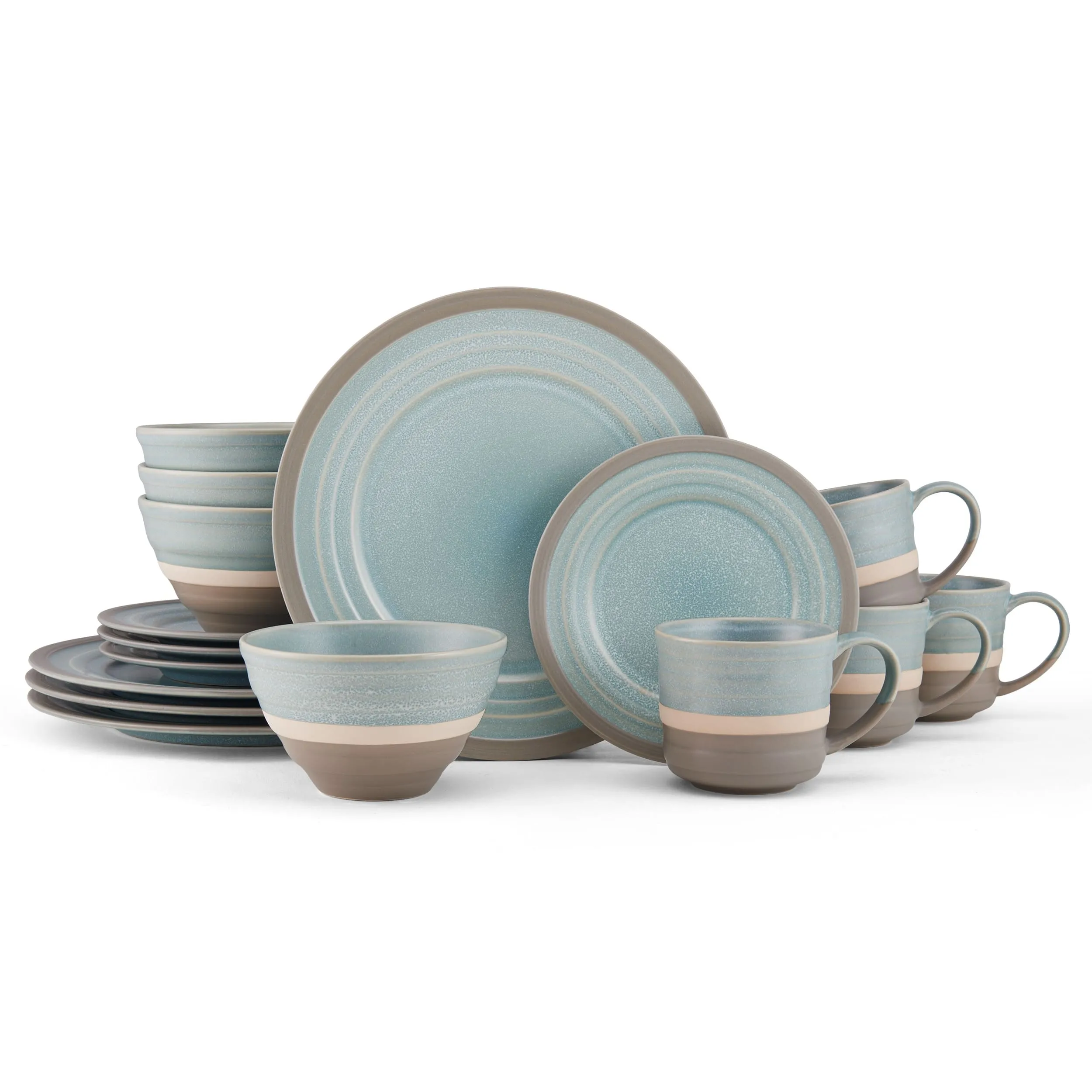 Pfaltzgraff Adina Blue 16 PC Dinnerware Set, Service for 4