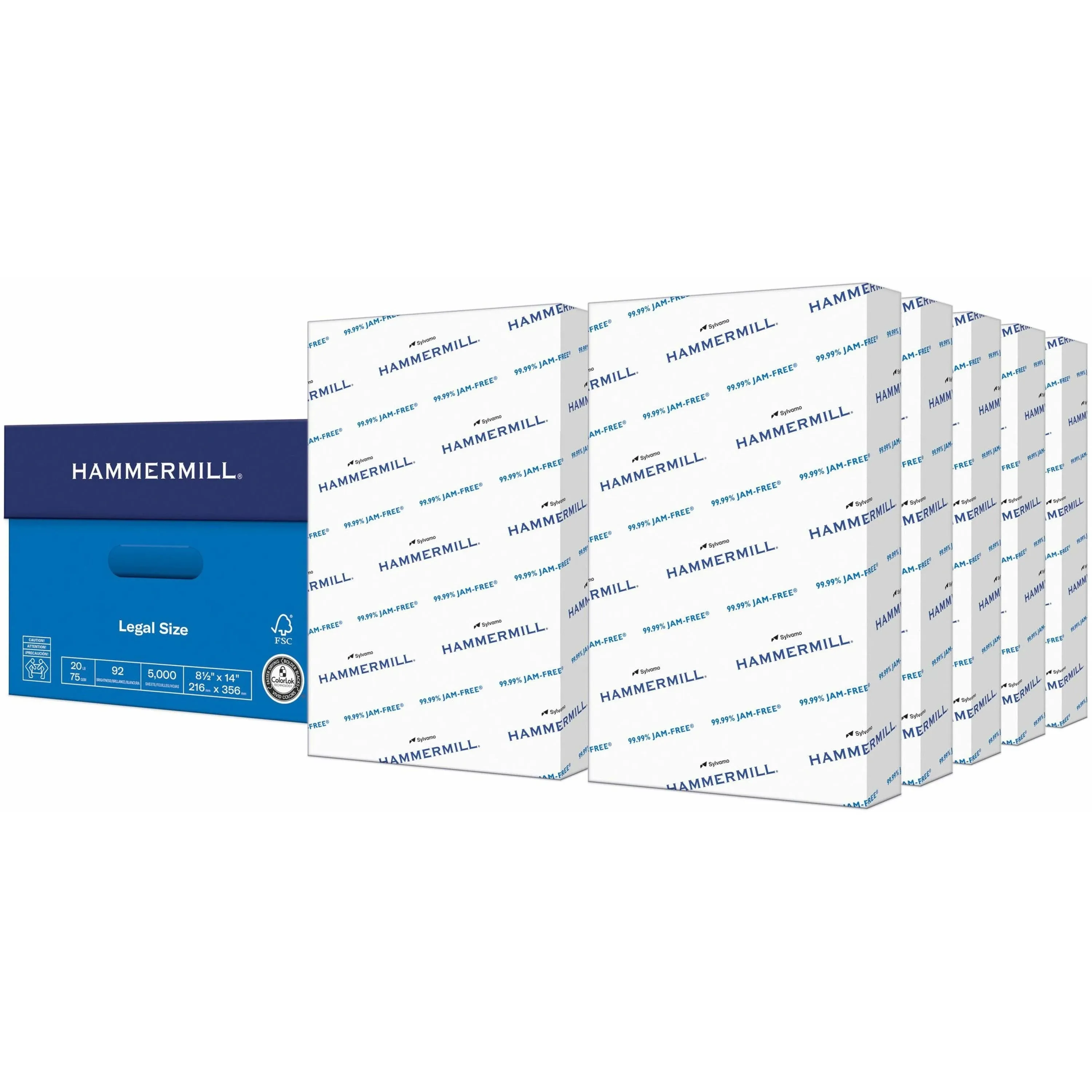 Hammermill Copy Plus Paper - White - 10 / CT - 92 Brightness - Legal - 8 1/2 x 14 - 20 lb Basis Weight - 10 / Carton ( - Ream per Case)FSC, SFI - Acid-free, Quick Drying