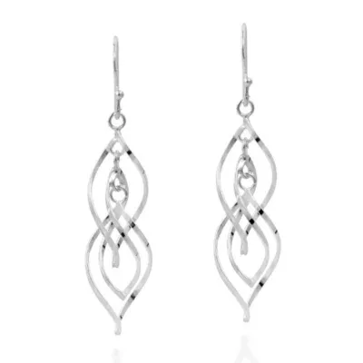 Aeravida Elegantly Twisting Sterling Silver Dangle Earrings For Women Anniversary Classy Jewelry Gift