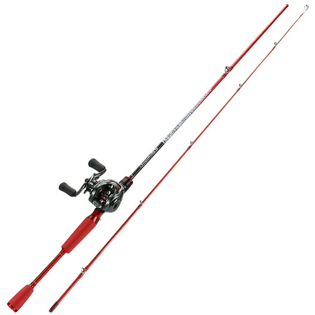 Sougayilang Baitcasting Rod and Reel Combos - 2 Pieces Casting Rod with Smooth Powerful Baitcaster Reel