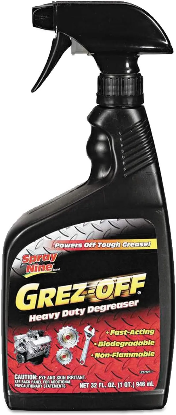 Spray Nine 22732 Grez-off Heavy-Duty Degreaser, 32oz Spray Bottle, 12/Carton