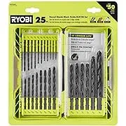 Ryobi 25 PC Round Shank Black Oxide Drill Bit Set - A972501