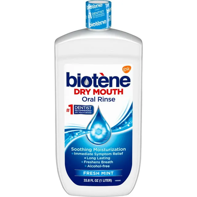 Biotène Oral Rinse for Dry Mouth, Fresh Mint - 33.8oz