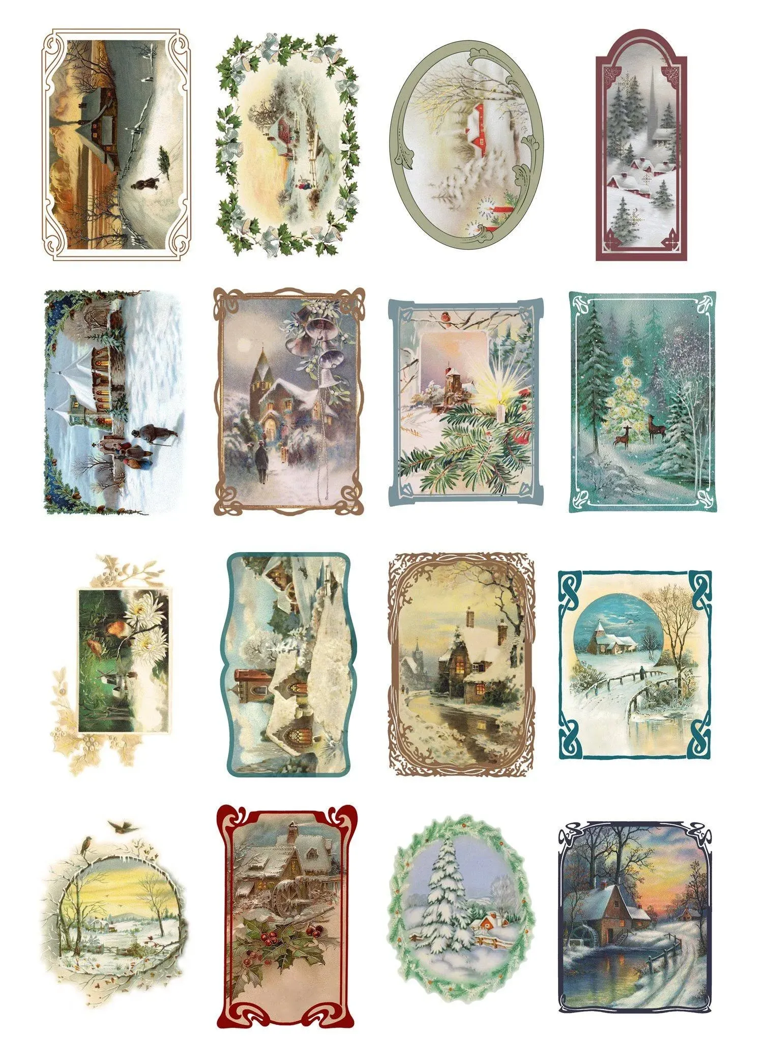 Decoupage Paper Pack (10sheets A4 / 8"x12") Christmas Winter landscapes FLONZ ...