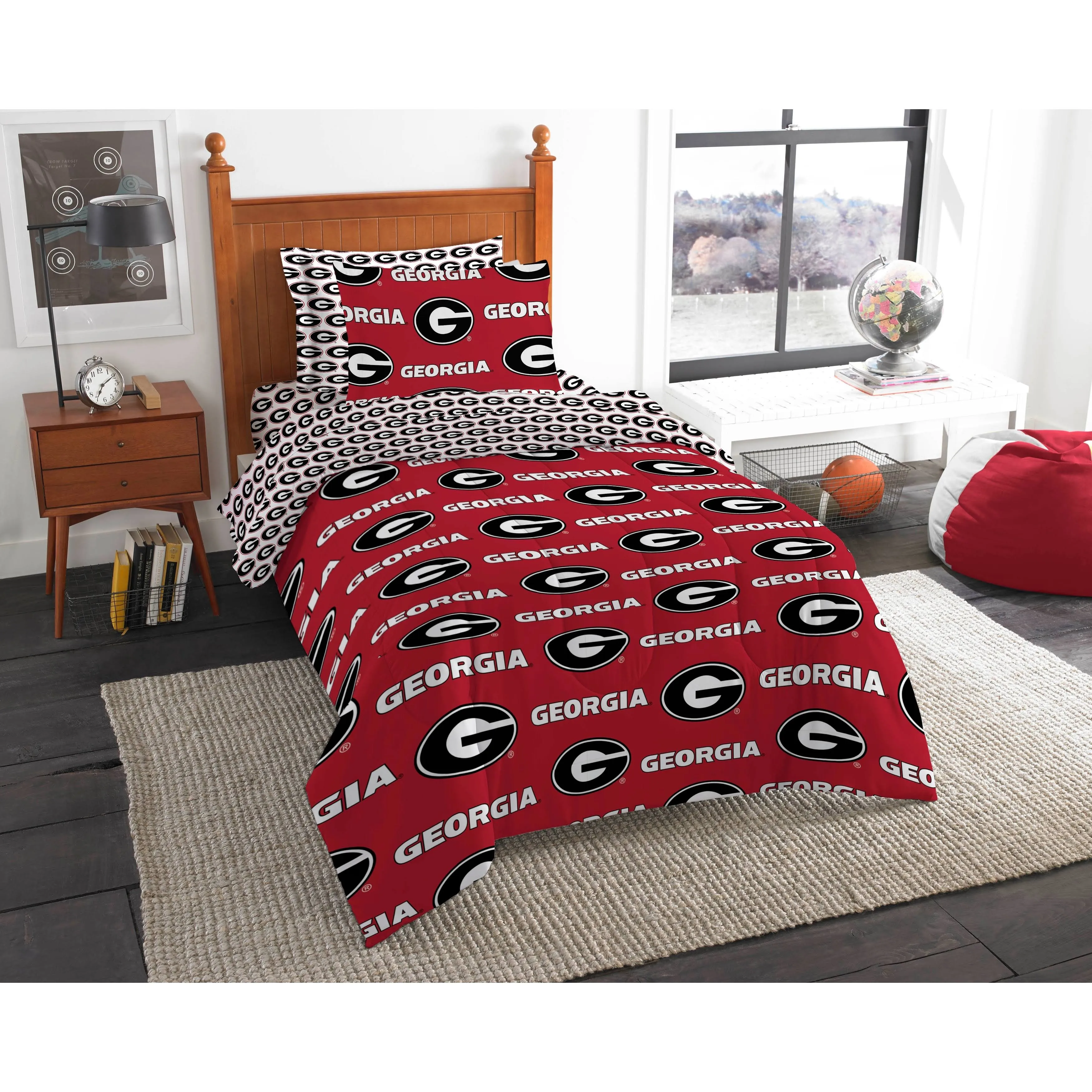 Georgia Bulldogs Twin Bed in a Bag Comforter Set Official NCAA