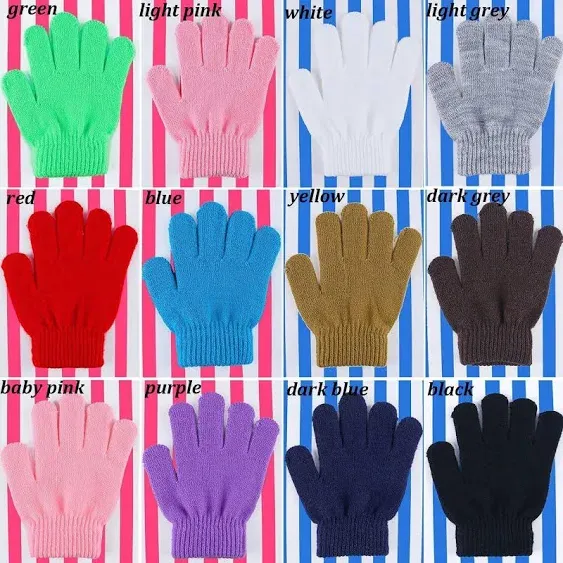 Cooraby 12 Pairs Kids Winter Magic Gloves Children Stretchy Warm Magic Gloves Boys or Girls Knit Gloves