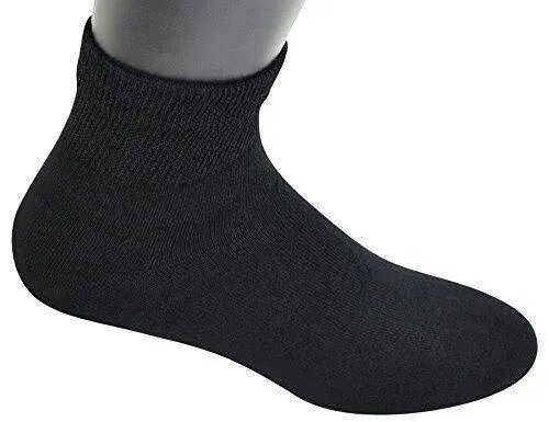 Yomandamor Mens Coolmax Ankle Wide Stretched Diabetic Socks with Seamless Toe,5 Pairs