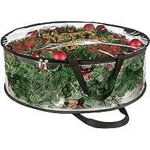 CINPIUK Clear Wreath Storage Bag 24 Inch Christmas Wreath Storage Container, Heavy Duty Wreath Protector with Handle for Holiday Seasonal Wreath Garland, 2PcsCINPIUK Clear Wreath Storage Bag 24 Inch Christmas Wrea…