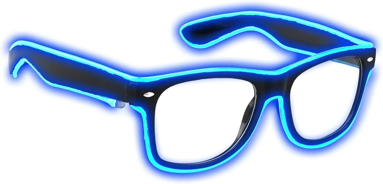 Aquat Glow Neon Rave Glasses El Wire Flashing LED Sunglasses Light up Costumes for Party