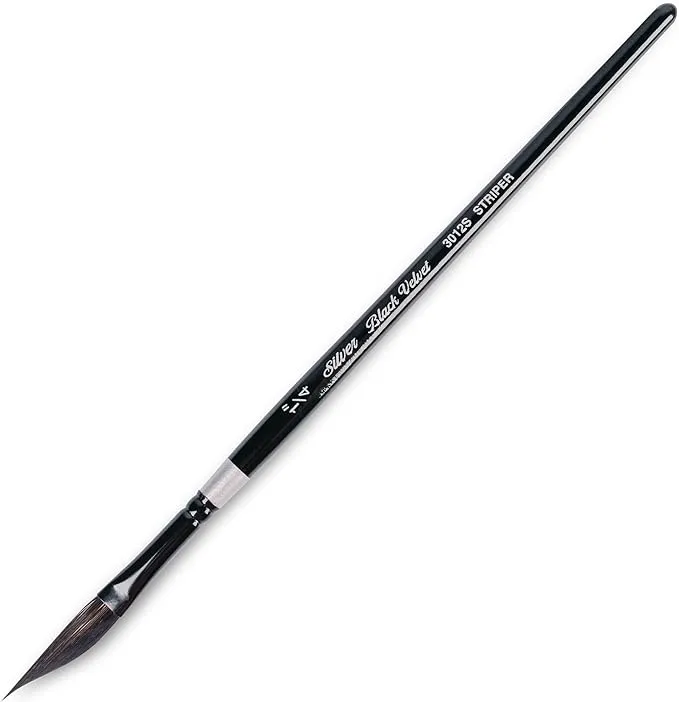 Silver Brush Black Velvet Brush - Striper, Size 1/4"