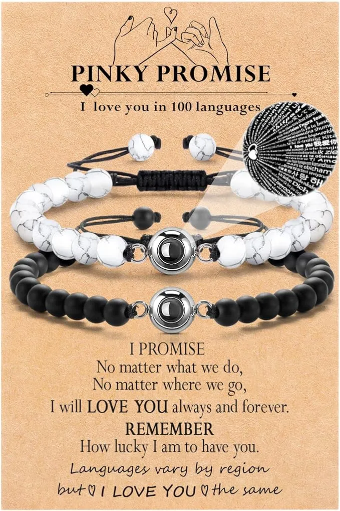 100 Languages in I Love You Bracelets for Girlfriend for Wife