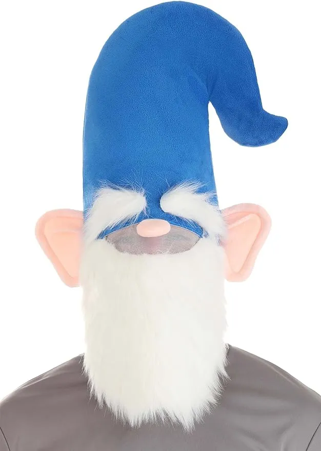 Blue Oversized Gnome Hat with Beard Accessory