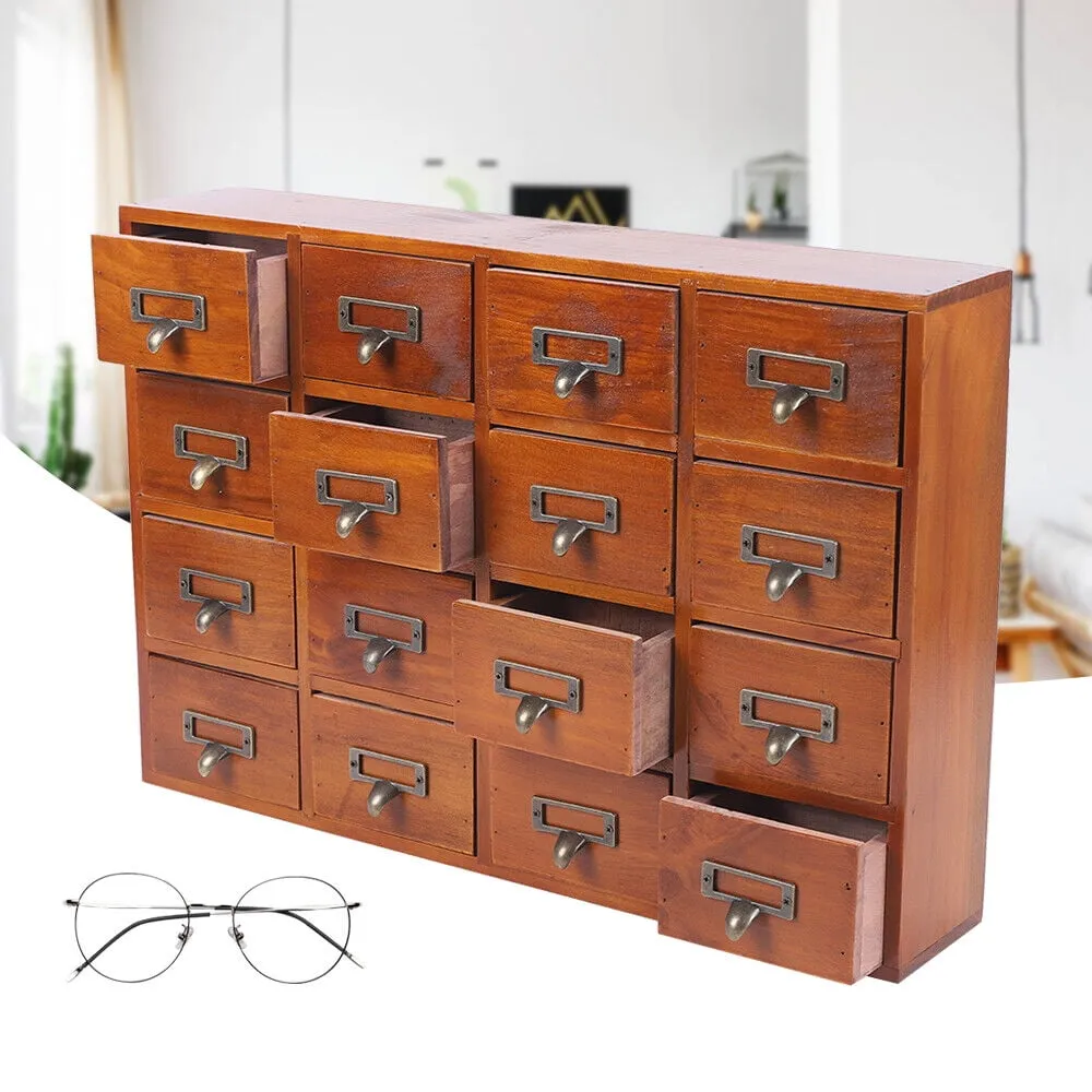 PACKGILO 16 Drawers Apothecary Cabinet