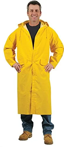 Galeton RainWare 7970-M-YW Repel Rainwear 0.35-mm PVC/Polyester Raincoat 48-in Yellow - Medium