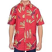 Adult Mens Scarface Tony Montana Hawaiian Costume Button Up Shirt 