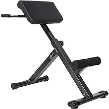 BalanceFrom Adjustable Roman Chair AB Back Hyperextension Bench with Handle, 300-Pound Capacity Black