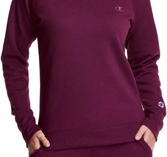 $40 Champion Women&#039;s Purple Powerblend Crewneck Long-Sleeve Sweatshirt Sweater M