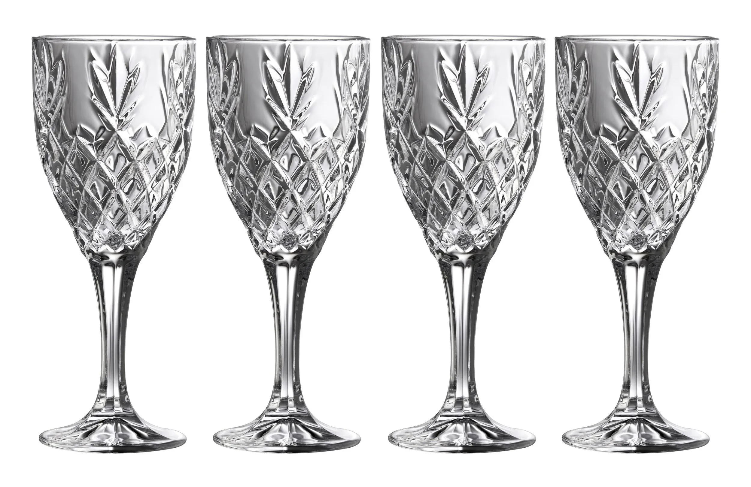 Galway Irish Crystal Renmore Wine Glasses Set of 4  Brand New and Boxed