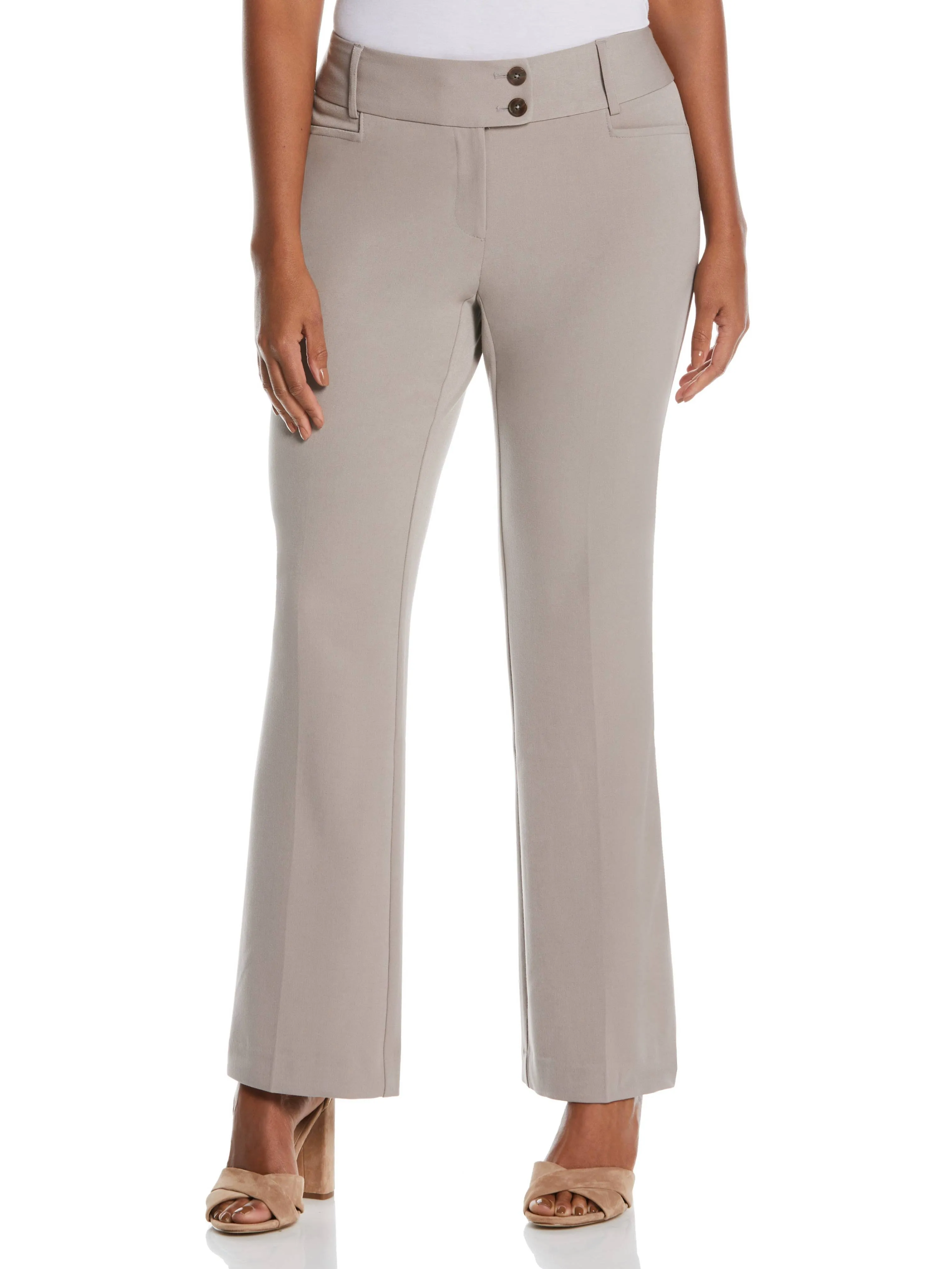 Rafaella Women's Rafaella Solid Curvy Fit Pants