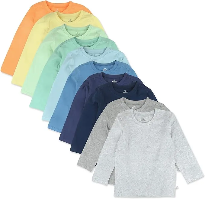 HonestBaby unisex Baby Multipack Long Sleeve T-shirts Tee 100% Organic Cotton