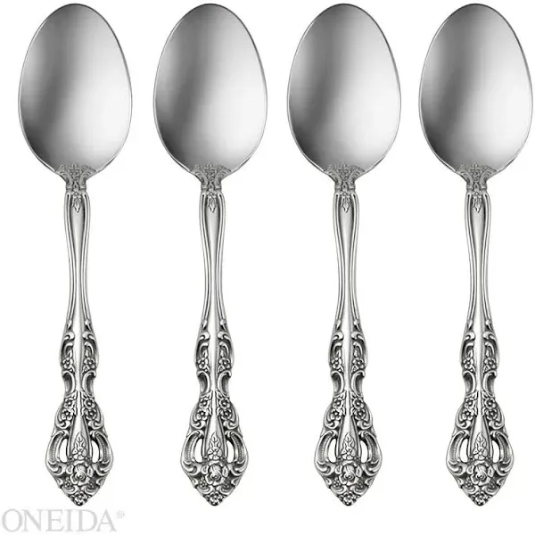 Oneida Michelangelo Fine Flatware Set 18/10 Stainless Set of 4 Dinner Spoons