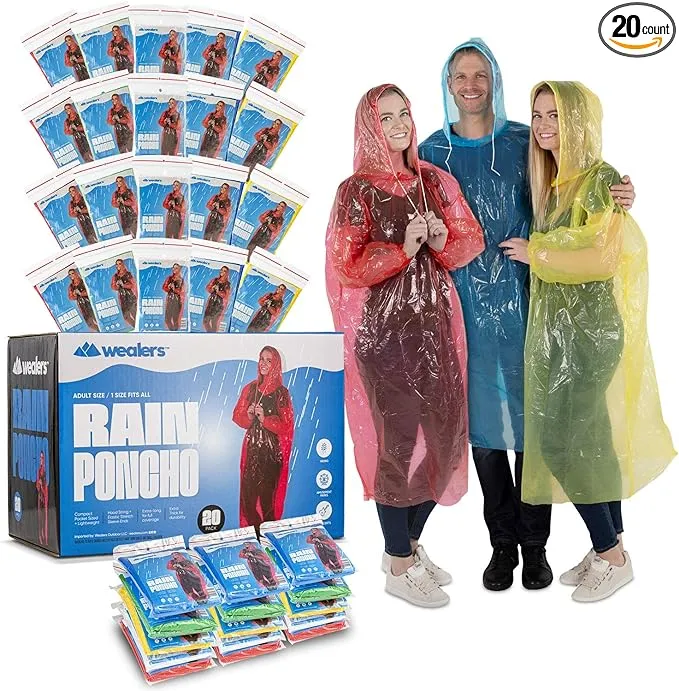 Wealers Disposable Rain Poncho