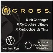 Cross Ink Cartridges Authentic Convenient Fountain Pen Black, Set of 6 8921