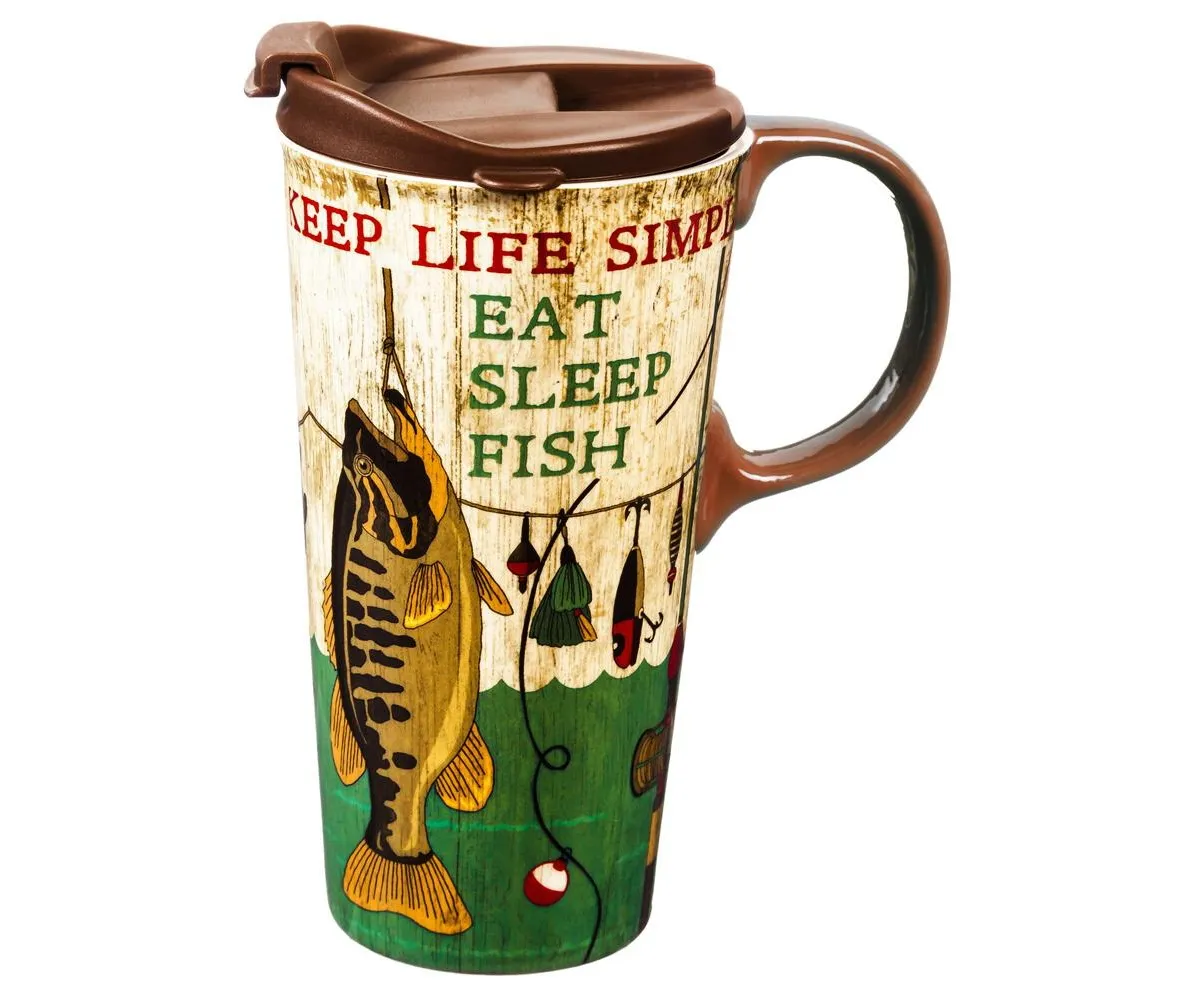 Cypress Home Keep Life Simple Ceramic Travel Cup