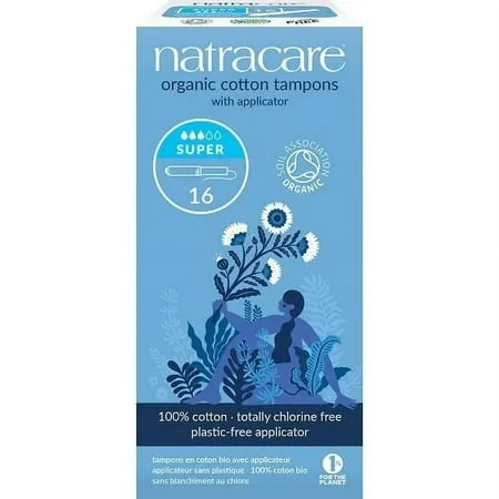 Organic Cotton Tampons, Super, 10 Tampons