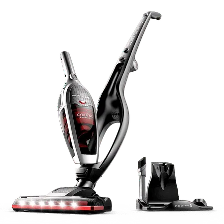 Roomie Tec Cordless Vacuum Cleaner, 2 in 1 Handheld Vacuum, High-Power 2200mAh Li-ion Rechargeable Battery, with Corner Lighting and Upright Charging Base