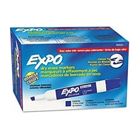 EXPO 80008 Low-Odor Dry Erase Markers, Chisel Tip, Purple, 12-Count