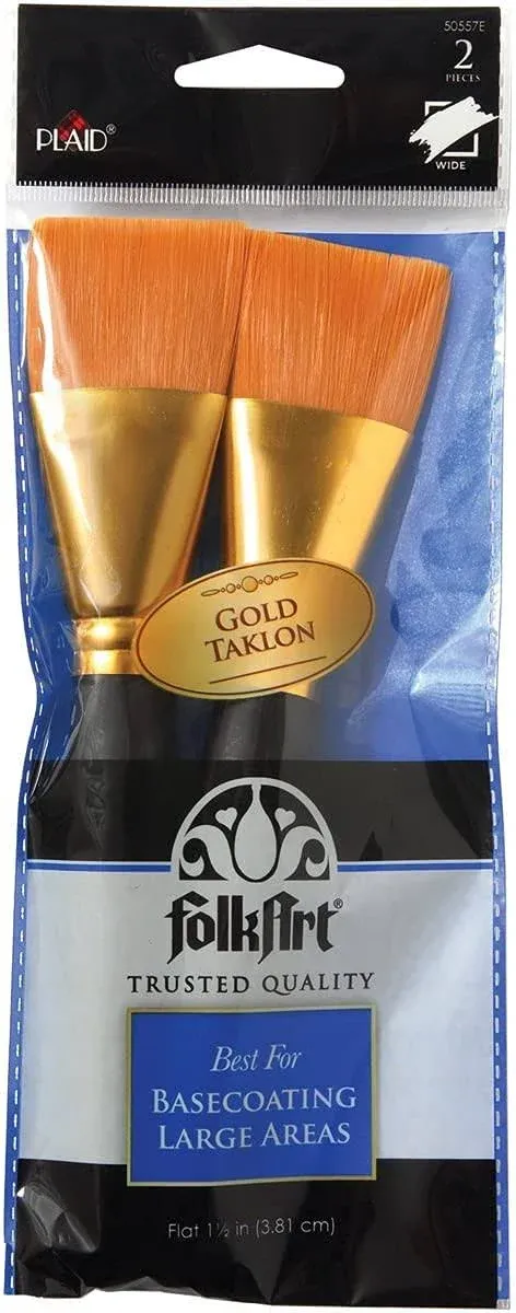 50557e Flat Brush 2piece Gold Taklon