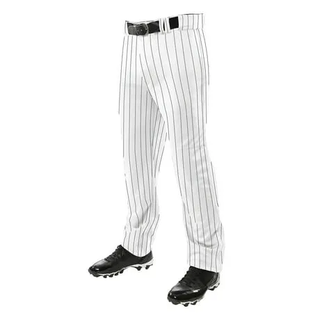 Champro Men&#039;s M Triple Crown Pinstripe Open Bottom Baseball Pant White | Navy 