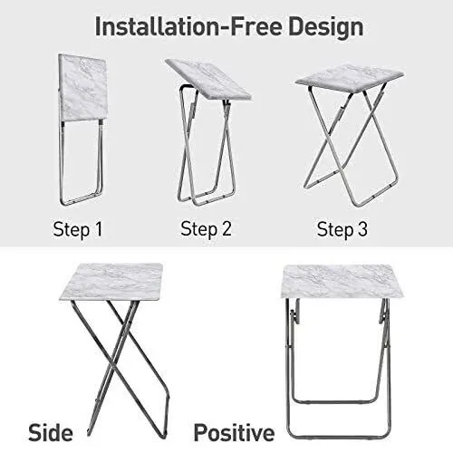 Tv Trays, Folding Tray Table, Dinner Tray Table With No Assembly White