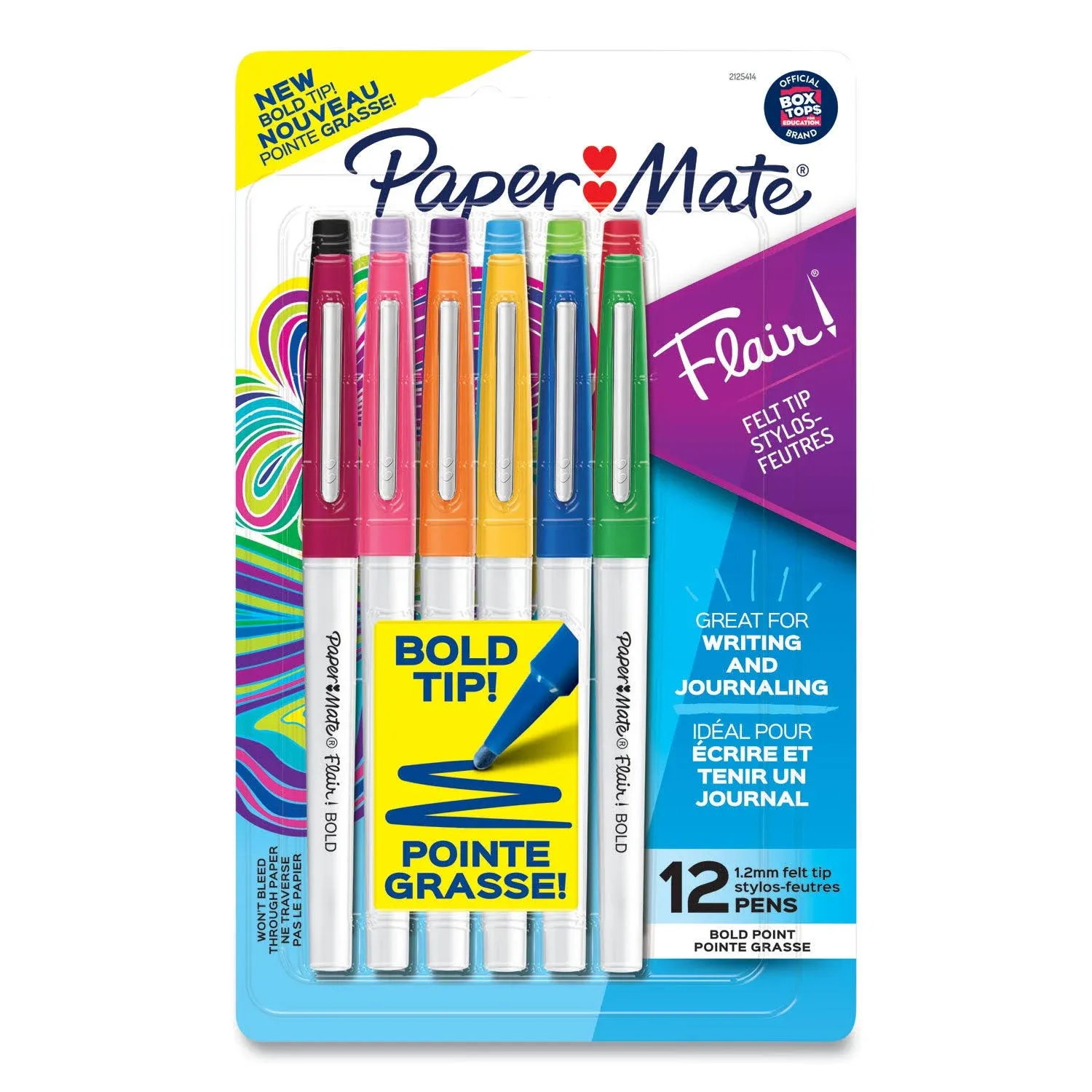 Paper Mate Flair Felt Tip Pens - Bold Pen Point - Assorted - 12 /